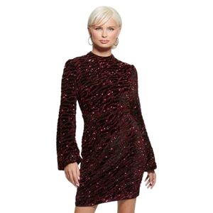 GUESS Zoe Sequin Dress French Rose Size XS